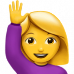 Смайл Женщина с поднятой рукой ВКонтакте